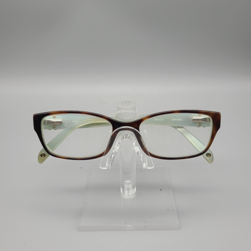 Bulova Santorini Eyeglass Frames Tortoise Mint Floral Crystal 51-16-135